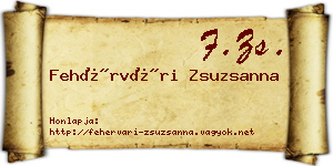 Fehérvári Zsuzsanna névjegykártya